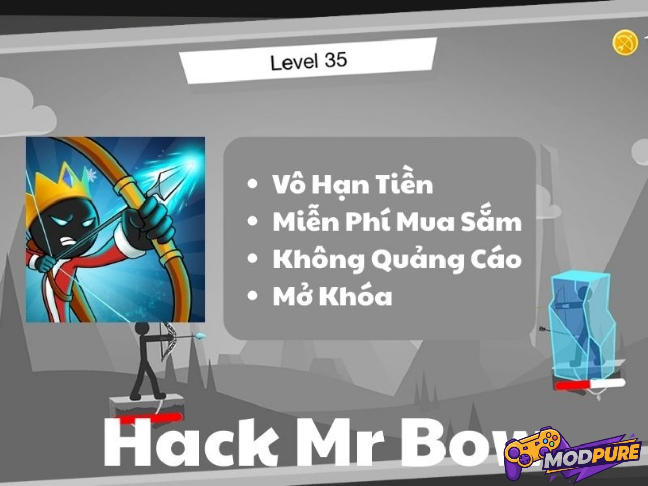 Tất Cả Tính Năng Được Mở Khóa Của Mr Bow Mod Apk