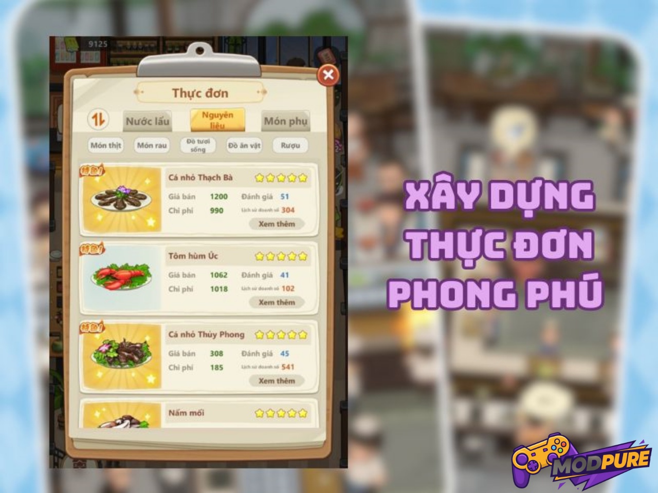 Xây dựng thực đơn phong phú để hút khách