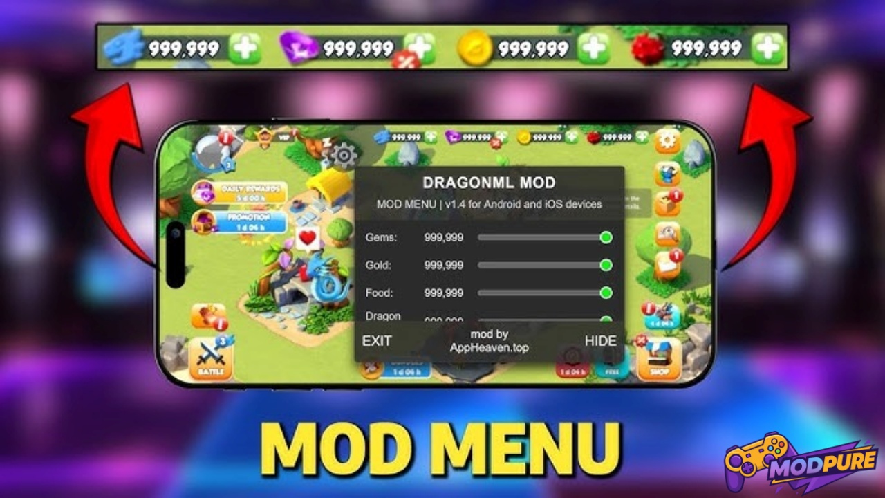 Bộ Tính Năng MOD Của Bản Dragon Mania Legends Hack