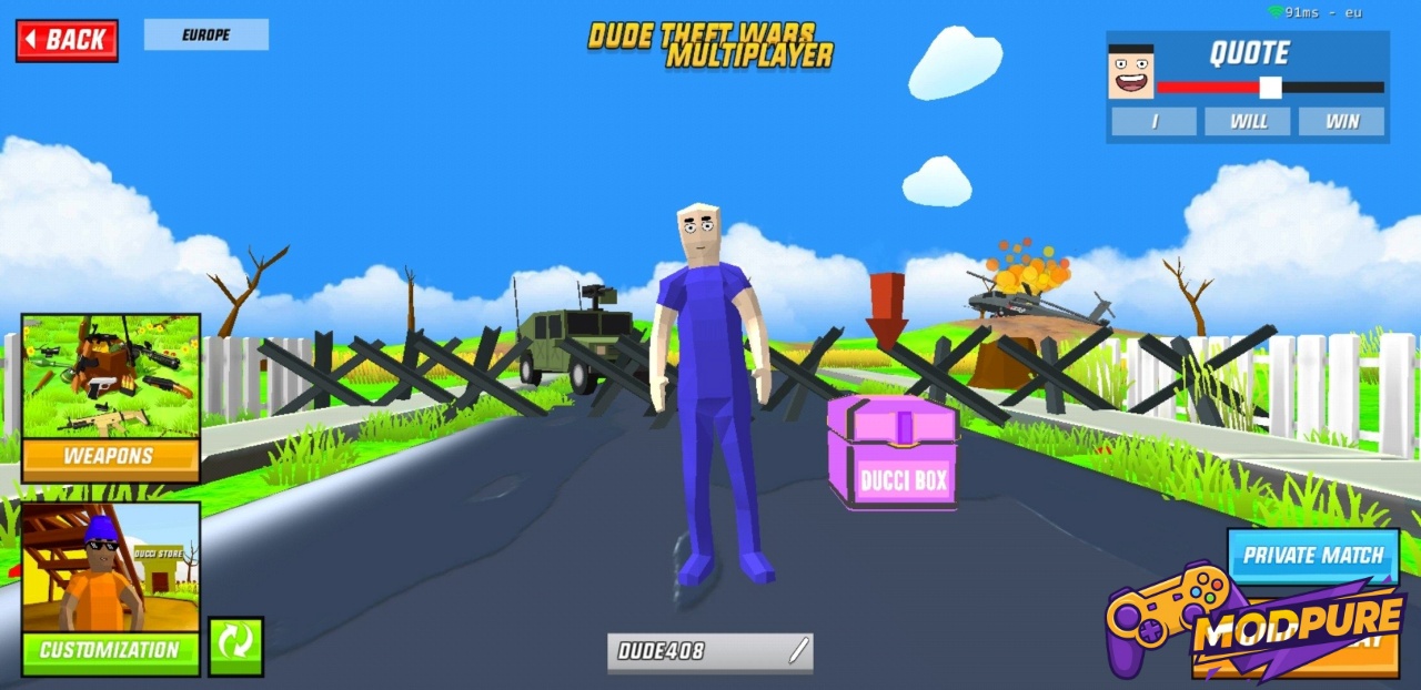 Gameplay sandbox hài hước không giới hạn