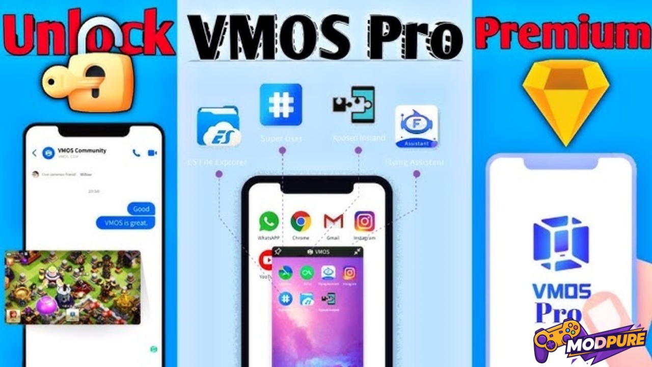 Tính Năng Mở Khóa Của VMOS PRO Mod Apk
