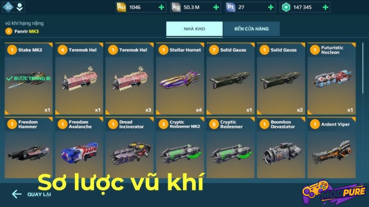 Hệ Thống Vũ Khí Phong Phú, Mạnh Mẽ