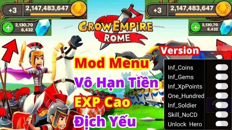 Các Tính Năng Đột Phá Tại Phiên Bản Hack Grow Empire Rome