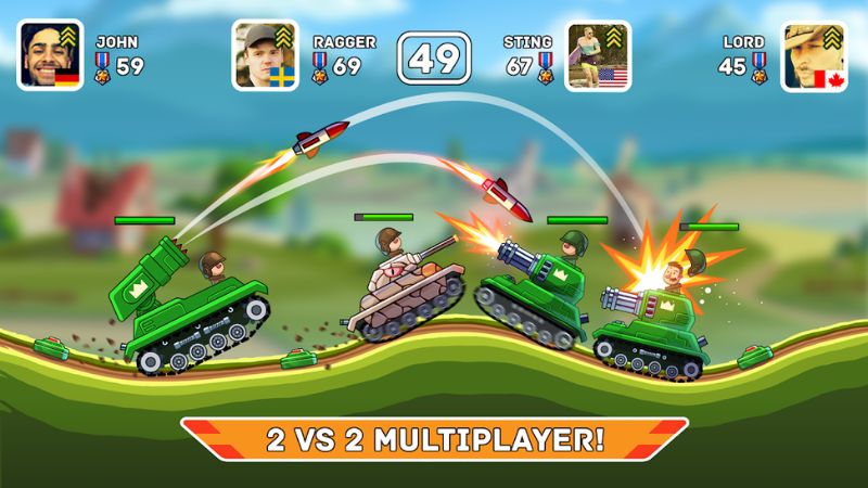 Đồ Họa Đơn Giản Nhưng Cuốn Hút Trong Hills Of Steel Hack